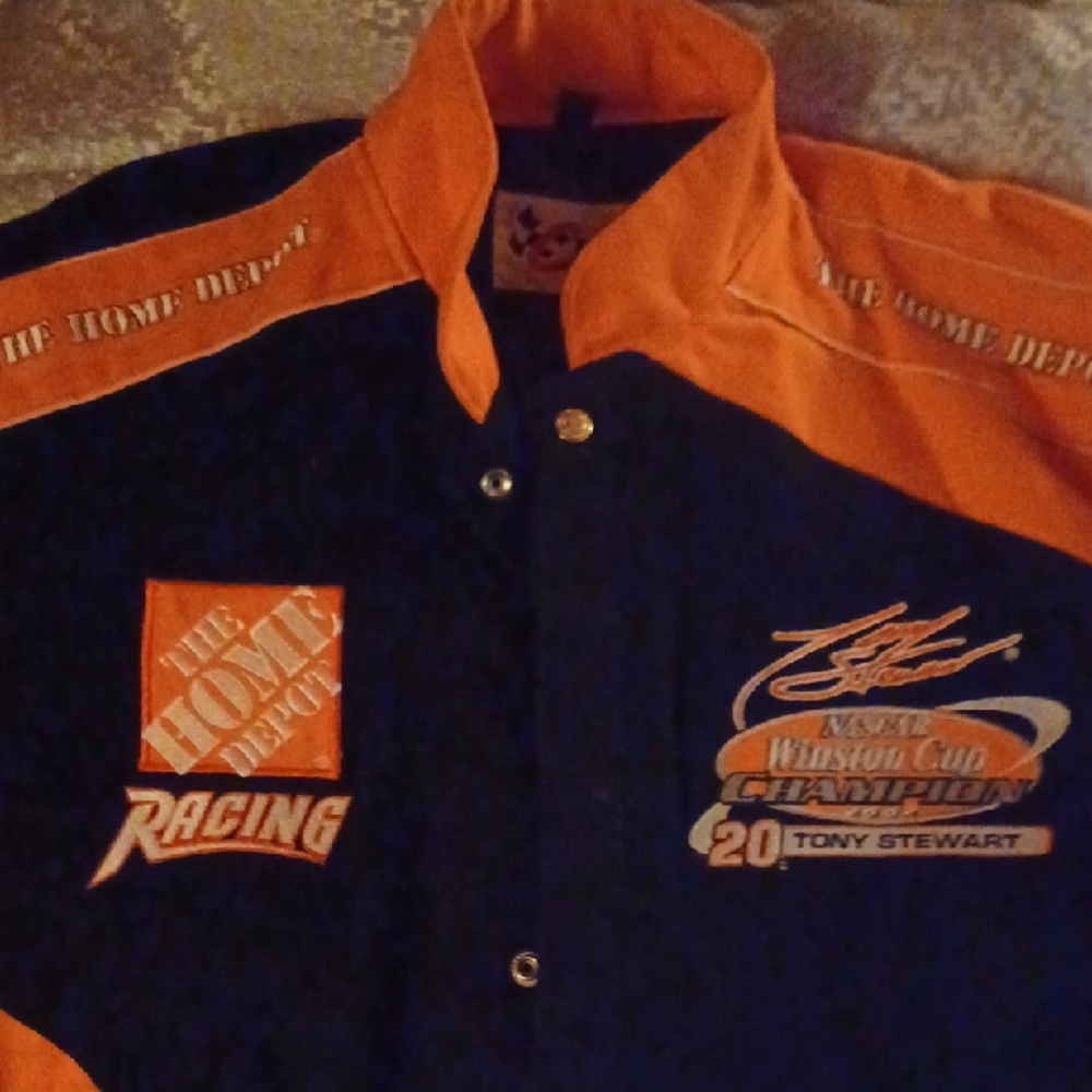 Racing Men's Black and Orange Shirt